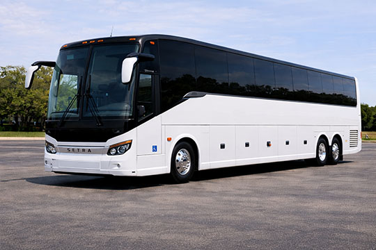 56-passenger charter bus available for charter in Rockdale, TX